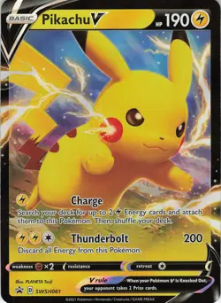 Pikachu V SWSH061 Promo Holo SWSH: Sword & Shield Promo Cards NM Pokemon - Image 1