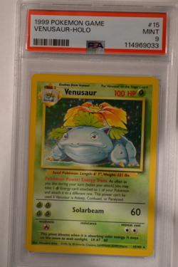 1999 POKEMON BASE SET UNLIMITED #15 VENUSAUR-HOLO PSA 9 - Image 1