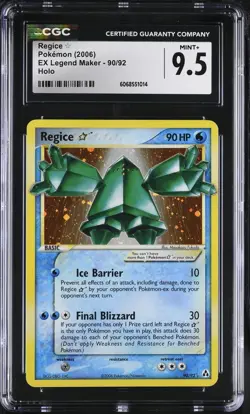 *CLEAN* CGC 9.5 Regice Gold Star 2006 EX Legend Maker 90/92 Holo Pokemon Card - Image 1