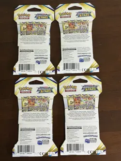 Pokemon Brilliant Stars Sleeved Booster Pack COMPLETE ART SET - 4 Packs SEALED - Image 2