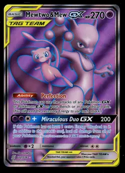 Pokemon Mewtwo & Mew GX 222/236 Unified Minds Full Art Near Mint - Image 1