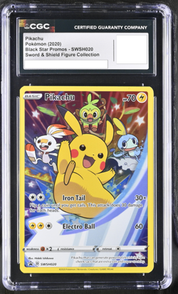 Pokemon English Pikachu SWSH020 2020 Black Star Promos - CGC NM - Read Desc - Image 1