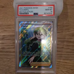 PSA 10 Cheryl Full Art Trainer 159/163 Battle Styles Pokemon - Image 1
