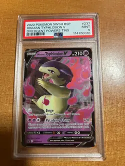 PSA 9 MINT 2022 Pokemon Divergent Powers Tins HISUIAN TYPHLOSION #237 Ultra Rare - Image 1