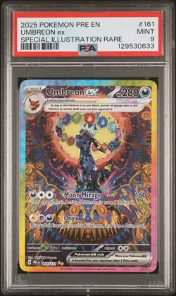2025 POKEMON PRE EN-PRISMATIC EVOLUTIONS #161 UMBREON EX PSA 9 - Image 1
