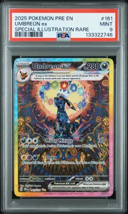 2025 POKEMON PRE EN-PRISMATIC EVOLUTIONS #161 UMBREON EX PSA 9 - Image 1