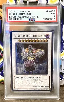 Yu-Gi-Oh! PSA 7 Loki, Lord of the Aesir (Ultimate Rare/ Unlimited) STOR-EN039 - Image 1