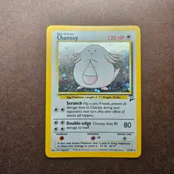 Chansey 3/130 Pokemon Base Set 2 Holo Rare Card - MP - Image 1