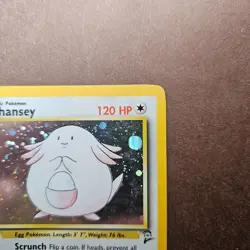 Chansey 3/130 Pokemon Base Set 2 Holo Rare Card - MP - Image 3