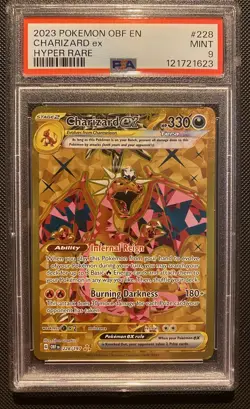 Pokemon TCG Charizard EX Obsidian Flames Holo Hyper Rare Card 228/197 PSA 9 - Image 1