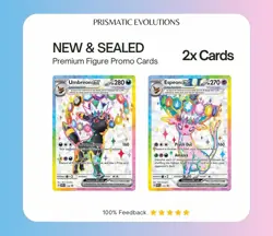 Prismatic Evolutions Premium Figure Collection Promo Cards Umbreon and Espeon - Image 1