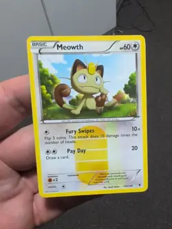 Pokemon Meowth Holo Secret Rare Black White Noble Victories Card 102/101 Pokemon - Image 1