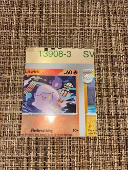 Pokemon Card - Error Miscut NFC Litwick Obsidian Flames 036/197 Reverse Holo - Image 1