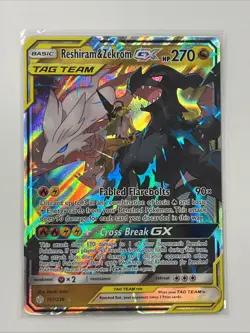Pokemon Reshiram & Zekrom GX Cosmic Eclipse Ultra Rare Card 157/236 RAB18 - Image 1