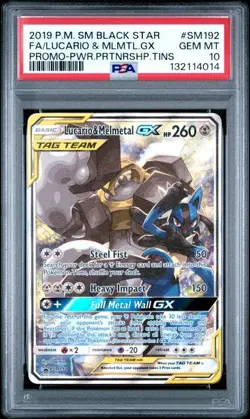Lucario & Melmetal GX 2019 Pokemon Sun & Moon Promo Tag Team 192 PSA 10 GEM MINT - Image 1