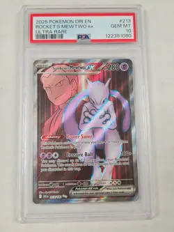 PSA 10 Team Rockets MEWTWO EX Pokemon TCG Destined Rivals 213/182 Gem Mint - Image 1