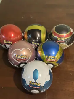 Pokeball Tin Set X 6 Pokemon Tcg RARE BALLS! RARE TINS! RARE CODES! See Photos! - Image 2