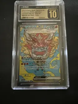 CGC PRISTINE 10 Hearthflame Mask Ogerpon ex SAR 204/187 sv8a Japanese Pokemon - Image 1