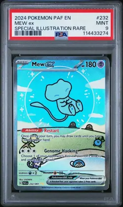 2024 POKEMON PAF EN-PALDEAN FATES SPECIAL ILLUSTRATION RARE #232 MEW EX PSA 9 - Image 1