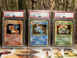X3! TRIO 1999 POKEMON JAPANESE CD PROMO CARDS CHARIZARD BLASTOISE VENUSAUR PSA 9 - Image 1