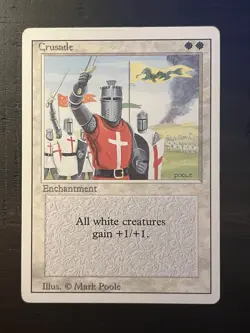 MTG Crusade Revised Edition Regular Rare - BANNED card Heavy Play - Image 1