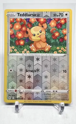 Teddiursa 126/203 Reverse Holo Evolving Skies Pokemon Card NM - Image 1