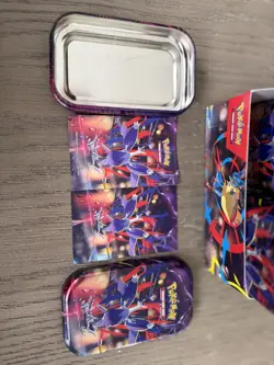 Pokemon Mega Evolution Mini Tin Display with 10 EMPTY TINS Pokemon Cards - Image 2