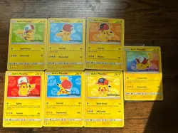Ash's Pikachu I Choose You Movie Promo Set (7 Cards) COMPLETE SM108-114 NM/LP - Image 1