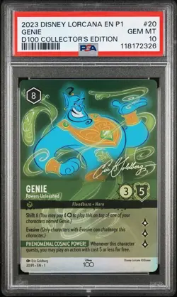 2023 Lorcana Genie D100 English 20/P1 The First Chapter Enchanted Promo - PSA 10 - Image 1