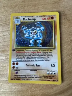 Pokemon TCG - Machamp - 8/102 - Holo - Rare - 1st Edition - Base Set LP - Image 1