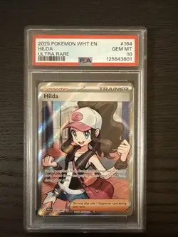 2025 Pokemon White Flare Hilda 164 Ultra Rare PSA 10 GEM MT Trainer Supporter - Image 1