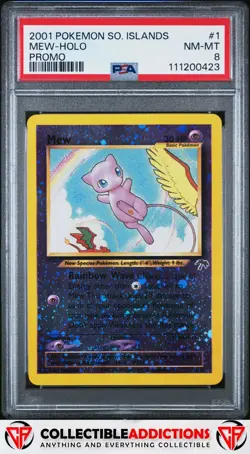 2001 Pokemon Southern Islands Promo #1 Mew-Holo Promo PSA 8 - Image 1