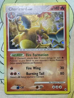 Charizard 1/99 Cracked Ice Holo Rare Pokemon TCG Platinum Arceus HP DMG - Image 2