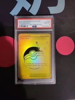 2021 Pokemon SWSH BSP 146 Poke Ball Full Art Celebrations PSA 8 Ultra Premium - Image 1