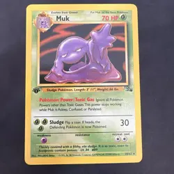 Pokemon Vintage 1st Edition Non-Holo Rare Muk Fossil 28/62 WotC 1999 - Image 1