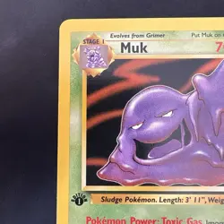 Pokemon Vintage 1st Edition Non-Holo Rare Muk Fossil 28/62 WotC 1999 - Image 2