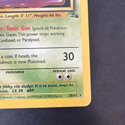 Pokemon Vintage 1st Edition Non-Holo Rare Muk Fossil 28/62 WotC 1999 - Image 4
