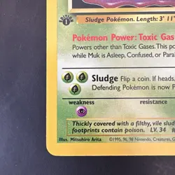 Pokemon Vintage 1st Edition Non-Holo Rare Muk Fossil 28/62 WotC 1999 - Image 5
