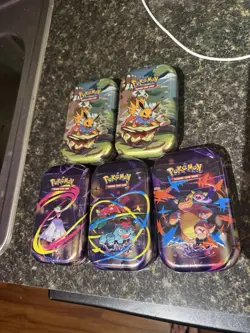 Pokemon TCG 3 Mega Evo/ 2 Prism Evo Mini Tin Lot of 5-New/Factory Sealed - Image 1