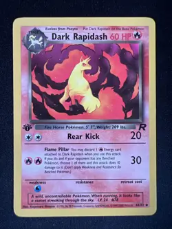 Pokemon Team Rocket 1st Edition Uncommon Dark Rapidash #44 NM - Image 1