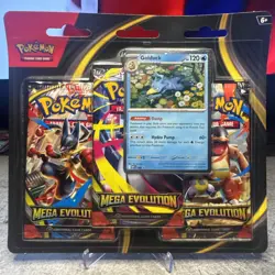 Pokemon TCG: Mega Evolution Three-Booster Blister - Golduck Promo (Factory Seal) - Image 1