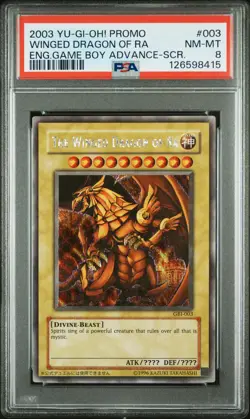 2003 YU-GI-OH! PROMO #003 THE WINGED DRAGON OF RA PSA 8 - Image 1