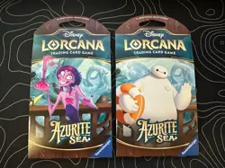 (2) Disney Lorcana TCG Azurite Sea Sleeved Booster Packs Trading Card Game - Image 1