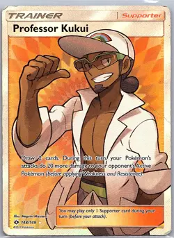 Professor Kukui 148/149 SM Base Set - Pokemon Card - Creased - Image 1