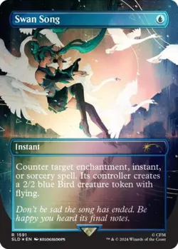 MTG English Swan Song (1591) (Rainbow Foil) NM Foil Secret Lair - Image 1