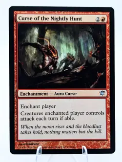 Curse of the Nightly Hunt | MTG ISD | EDH Curse Tribal Forced Combat Goad | LP - Image 1