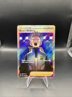 Pokemon Boss's Orders SWSH251 Black Star Promo Full Art Trainer Holo - Image 1