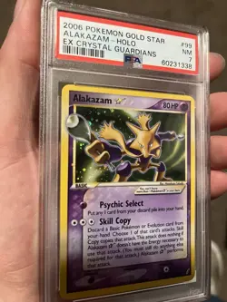 2006 POKEMON EX CRYSTAL GUARDIANS GOLD STAR #99 ALAKAZAM-HOLO PSA 7 - Image 2
