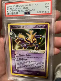 2006 POKEMON EX CRYSTAL GUARDIANS GOLD STAR #99 ALAKAZAM-HOLO PSA 7 - Image 3