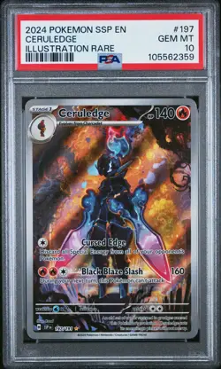 2024 POKEMON SSP EN-SURGING SPARKS ILLUSTRATION RARE #197 CERULEDGE PSA 10 - Image 1